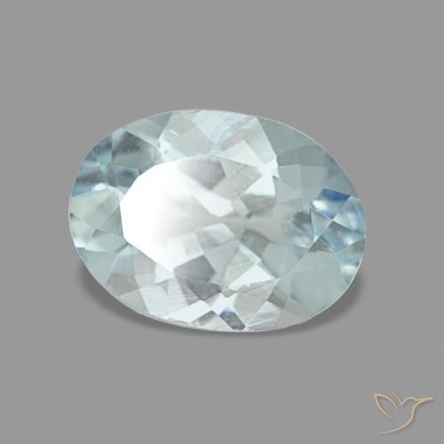 1.05 ct Turquoise Aquamarine Stone, Natural Aquamarine in Oval Facet Shape for Sale