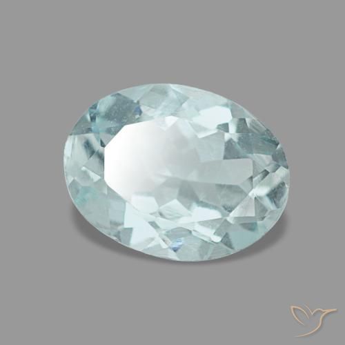 0.93 ct Turquoise Aquamarine Stone, Natural Aquamarine in Oval Facet Shape for Sale