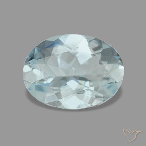 0.95 ct Turquoise Aquamarine Gemstone, Aquamarine Gem in Oval Facet Shape for Sale.