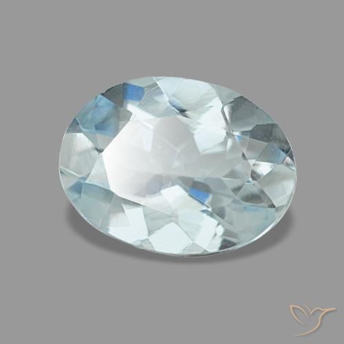 0.95 ct Turquoise Aquamarine Stone, Natural Aquamarine in Oval Facet Shape for Sale
