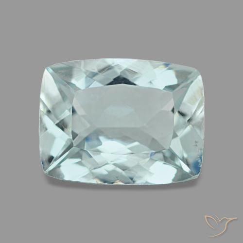 1.22 ct Blue Aquamarine Gemstone, Aquamarine Gem in Cushion-Cut Shape for Sale.