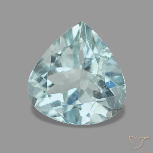 1.29 ct Blue Aquamarine Stone, Natural Aquamarine in Pear Facet Shape for Sale