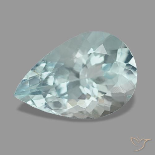 1.64 ct Blue Aquamarine Gemstone, Aquamarine Gem in Pear Facet Shape for Sale.