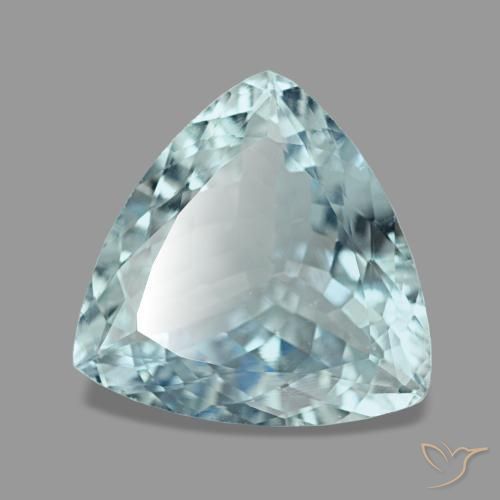 2.17 ct Blue Aquamarine Stone, Natural Aquamarine in Trillion Facet Shape for Sale