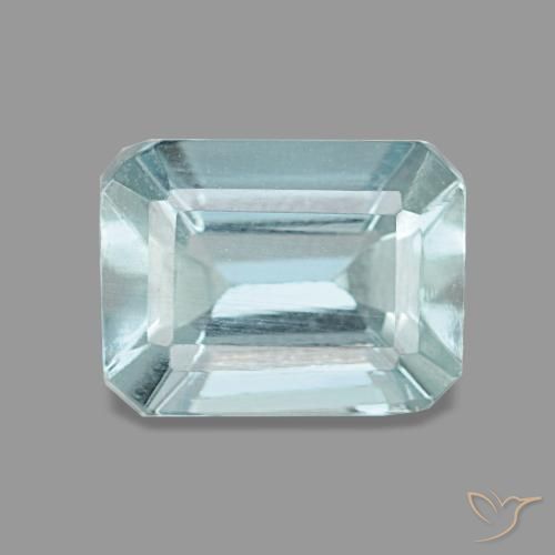 1.60ct Blue Aquamarine, Emerald Cut, VVS