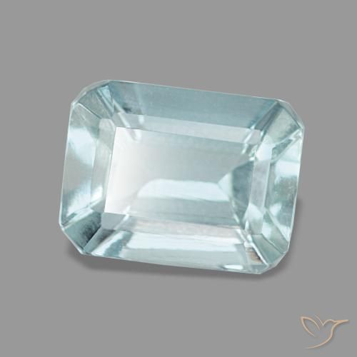 1.60 ct Blue Aquamarine Stone, Natural Aquamarine in Octagon Step Cut Shape for Sale