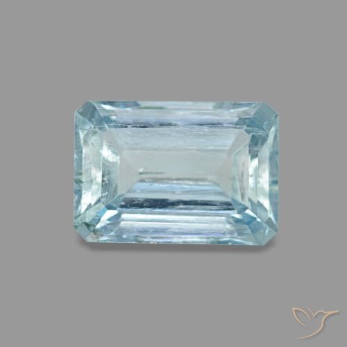 0.94 ct Blue Aquamarine Gemstone, Aquamarine Gem in Octagon Step Cut Shape for Sale.