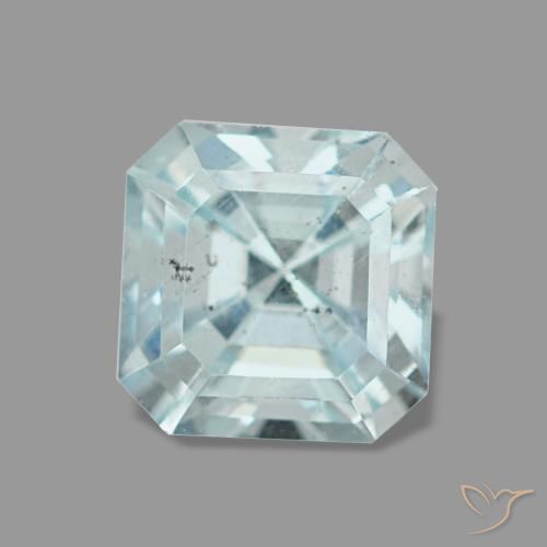 1.06 ct Blue Aquamarine Stone, Natural Aquamarine in Octagon Step Cut Shape for Sale