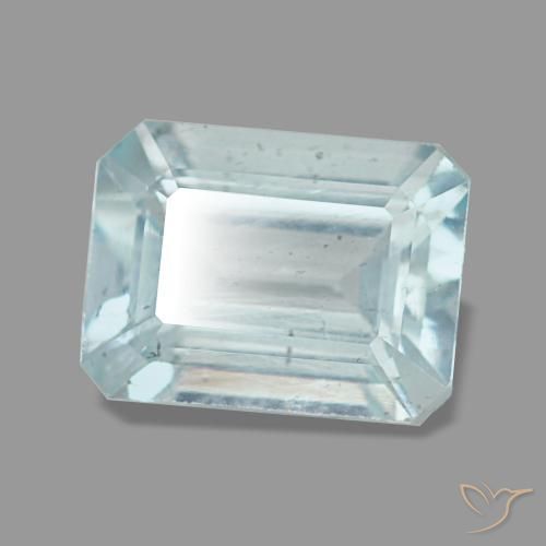 1.45 ct Blue Aquamarine Stone, Natural Aquamarine in Octagon Step Cut Shape for Sale