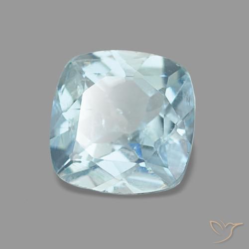 0.74 ct Blue Aquamarine Stone, Natural Aquamarine in Cushion-Cut Shape for Sale