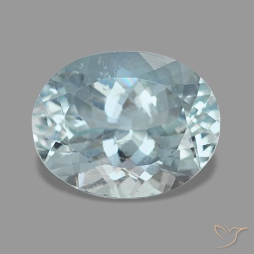 2.40 ct Blue Aquamarine Gemstone, Aquamarine Gem in Oval Facet Shape for Sale.