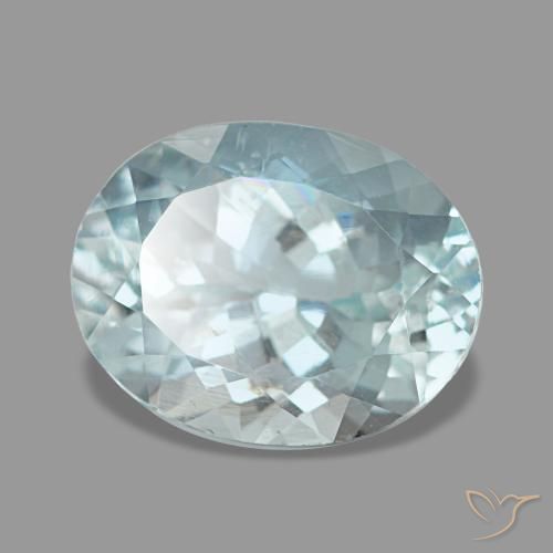 2.40 ct Blue Aquamarine Stone, Natural Aquamarine in Oval Facet Shape for Sale