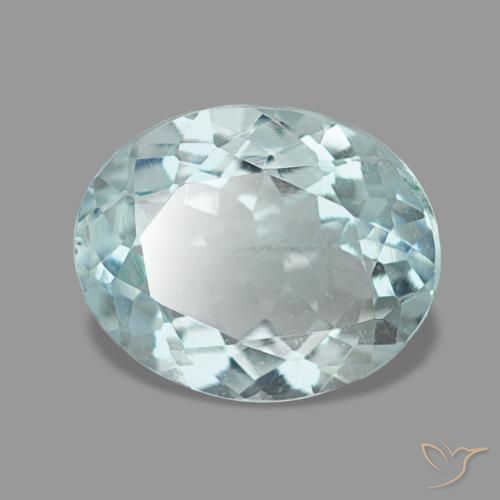 2.04 ct Blue Aquamarine Stone, Natural Aquamarine in Oval Facet Shape for Sale