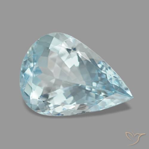 1.94 ct Blue Aquamarine Stone, Natural Aquamarine in Pear Facet Shape for Sale
