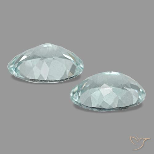 Aquamarine Gemstones in 8 x 6 mm (calibrated) Size for Sale, Aquamarine Stones in Light Aqua Blue Color