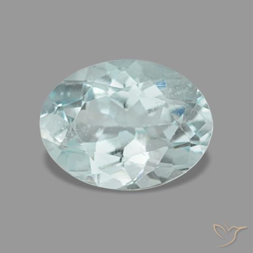 1.13 ct Blue Aquamarine Gemstone, Aquamarine Gem in Oval Facet Shape for Sale.