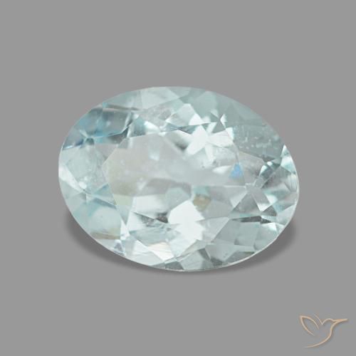 1.13 ct Blue Aquamarine Stone, Natural Aquamarine in Oval Facet Shape for Sale