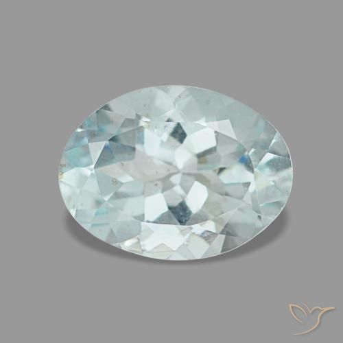 1.05 ct Blue Aquamarine Gemstone, Aquamarine Gem in Oval Facet Shape for Sale.