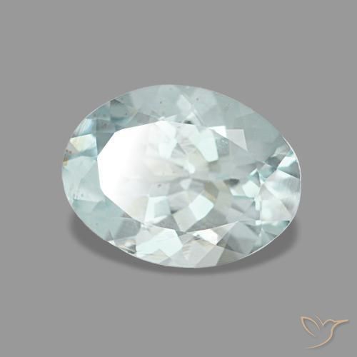 1.05 ct Blue Aquamarine Stone, Natural Aquamarine in Oval Facet Shape for Sale