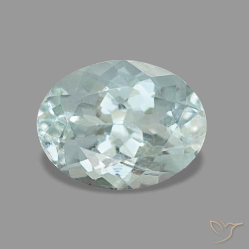 1.17 ct Blue Aquamarine Gemstone, Aquamarine Gem in Oval Facet Shape for Sale.