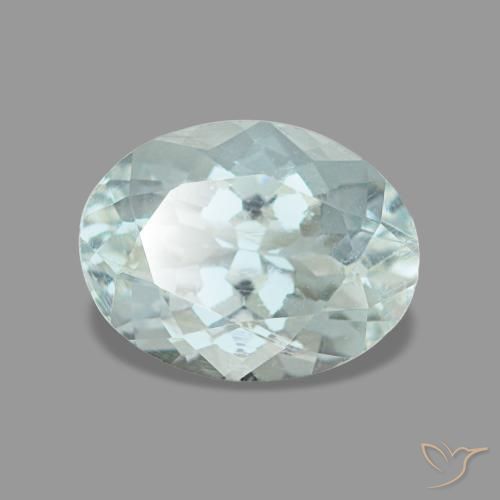 1.17 ct Blue Aquamarine Stone, Natural Aquamarine in Oval Facet Shape for Sale