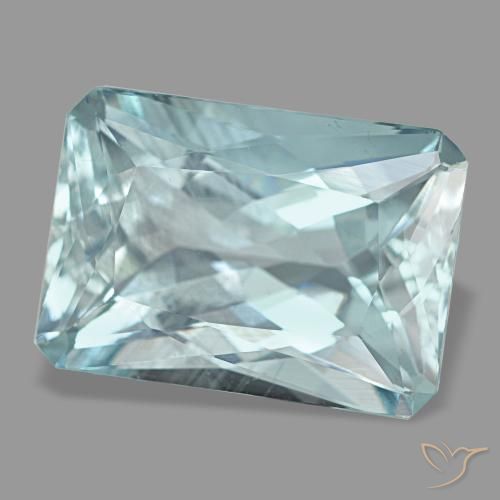 7.76 ct Turquoise Aquamarine Stone, Natural Aquamarine in Octagon / Scissor Cut Shape for Sale