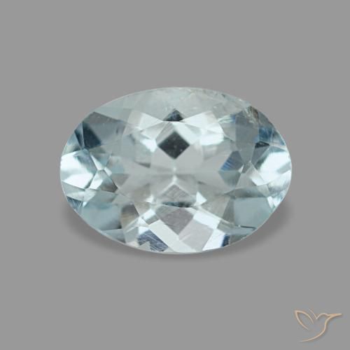 0.65 ct Turquoise Aquamarine Gemstone, Aquamarine Gem in Oval Facet Shape for Sale.