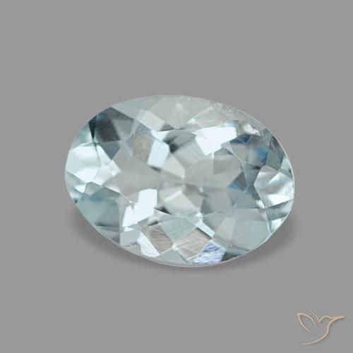 0.65 ct Turquoise Aquamarine Stone, Natural Aquamarine in Oval Facet Shape for Sale
