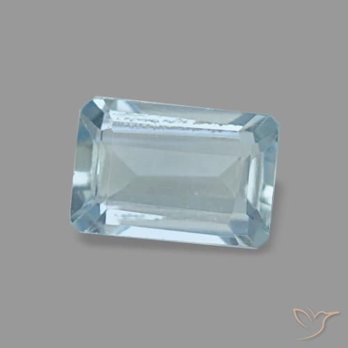 0.54 ct Turquoise Aquamarine Stone, Natural Aquamarine in Octagon Step Cut Shape for Sale