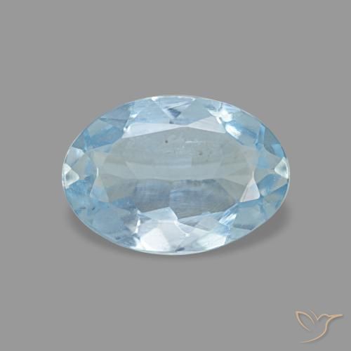 0.62 ct Blue Aquamarine Gemstone, Aquamarine Gem in Oval Facet Shape for Sale.
