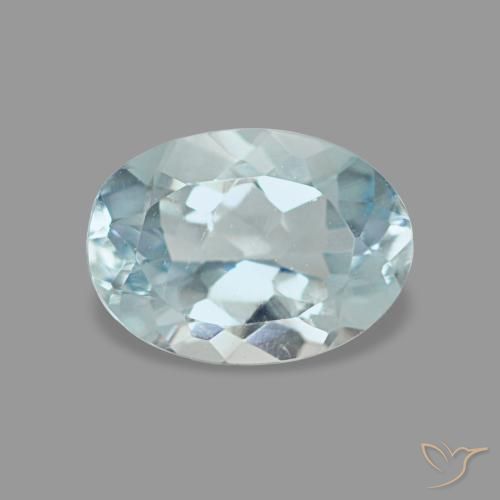0.61 ct Blue Aquamarine Gemstone, Aquamarine Gem in Oval Facet Shape for Sale.