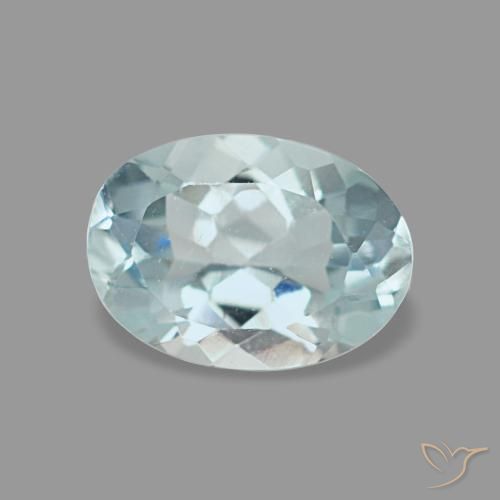 0.61 ct Blue Aquamarine Stone, Natural Aquamarine in Oval Facet Shape for Sale