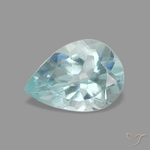 0.66 ct Blue Aquamarine Gemstone, Aquamarine Gem in Pear Facet Shape for Sale.