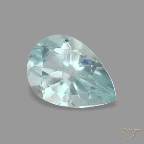 0.66 ct Blue Aquamarine Stone, Natural Aquamarine in Pear Facet Shape for Sale
