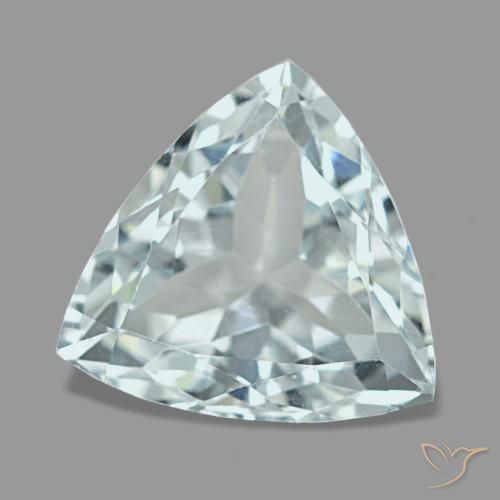 2.74 ct Blue Aquamarine Stone, Natural Aquamarine in Trillion Facet Shape for Sale