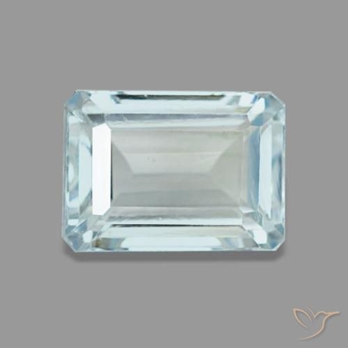 1.65 ct Blue Aquamarine Gemstone, Aquamarine Gem in Octagon Step Cut Shape for Sale.