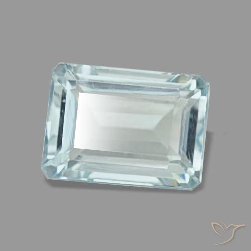 1.65 ct Blue Aquamarine Stone, Natural Aquamarine in Octagon Step Cut Shape for Sale