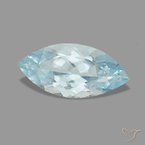 0.92 ct Blue Aquamarine Stone, Natural Aquamarine in Marquise Facet Shape for Sale