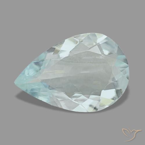 1.74 ct Blue Aquamarine Gemstone, Aquamarine Gem in Pear Facet Shape for Sale.