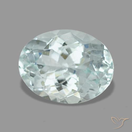 1.78 ct Blue Aquamarine Stone, Natural Aquamarine in Oval Facet Shape for Sale
