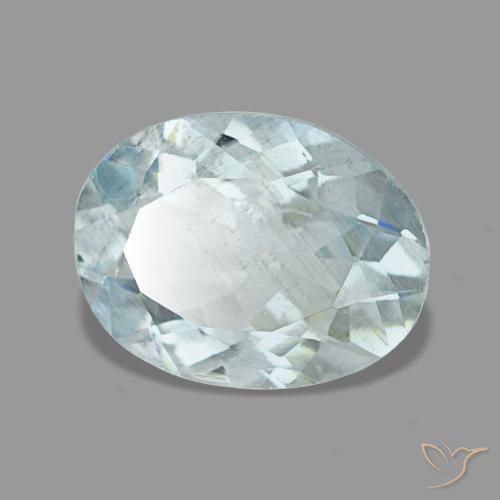 1.20 ct Blue Aquamarine Stone, Natural Aquamarine in Oval Facet Shape for Sale