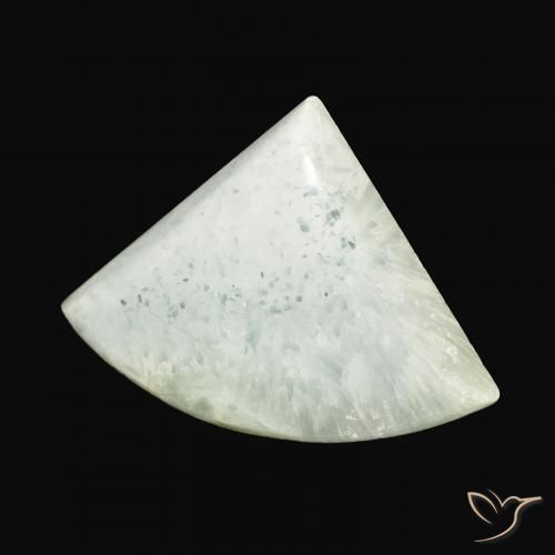 42.33 ct White Aragonite Stone, Natural Aragonite in Trillion Cabochon Shape for Sale
