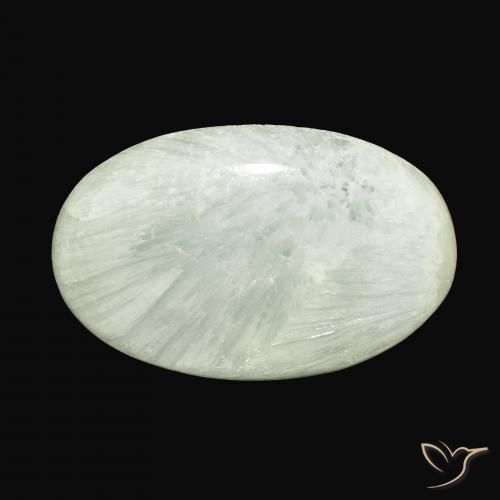 54.71ct Natural Light Green Aragonite, Oval, Opaque