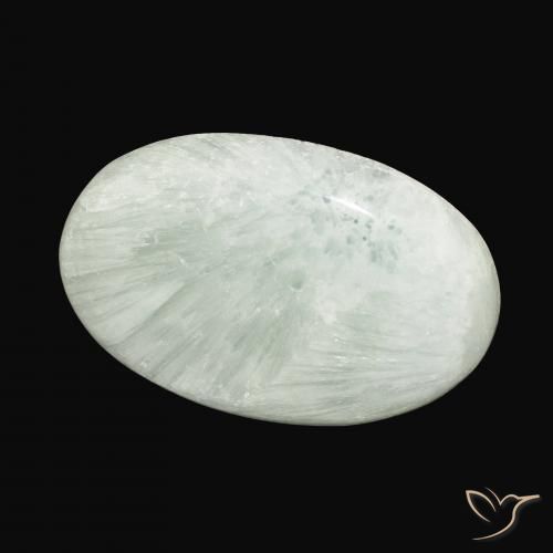 54.71 ct Green Aragonite Stone, Natural Aragonite in Oval Cabochon Shape for Sale