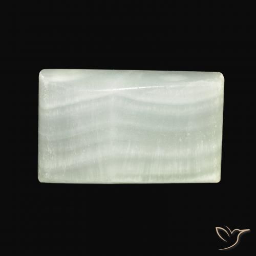 42.74ct Natural Light Green Aragonite, Baguette, Opaque