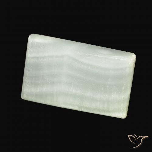42.74 ct Green Aragonite Stone, Natural Aragonite in Baguette Cabochon Shape for Sale