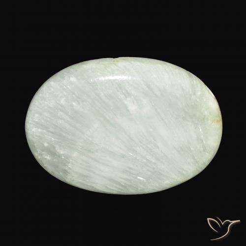48.07ct Natural Light Green Aragonite, Oval, Opaque