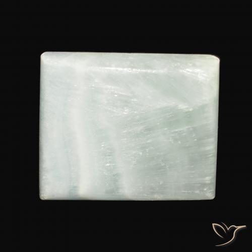 65.98ct Natural Light Green Aragonite, Baguette, Opaque
