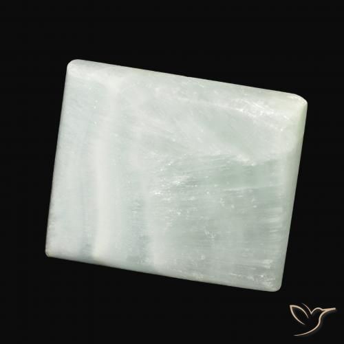 65.98 ct Green Aragonite Stone, Natural Aragonite in Baguette Cabochon Shape for Sale