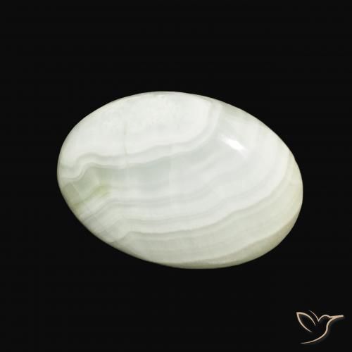 23.44 ct Green Aragonite Stone, Natural Aragonite in Oval Cabochon Shape for Sale